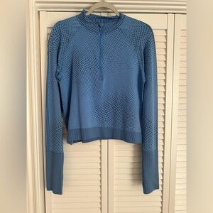 lululemon Blue pattern quarter zip top